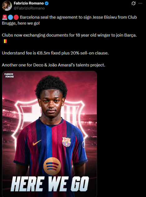 HERE WE GO! Barca bierze piłkarza za 8,5 MLN EURO!